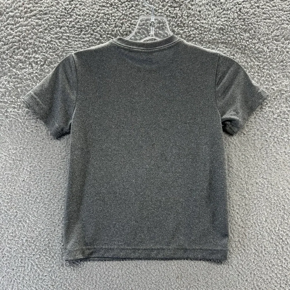 Nike Dri-Fit T-Shirt Boy Size 6 (M)  Gray Big Nike Check Logo Short Sleeve Shirt